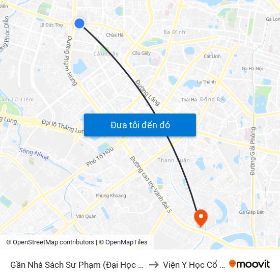 Gần Nhà Sách Sư Phạm (Đại Học Sư Phạm Hà Nội) - 136 Xuân Thủy to Viện Y Học Cổ Truyền Quân Đội map