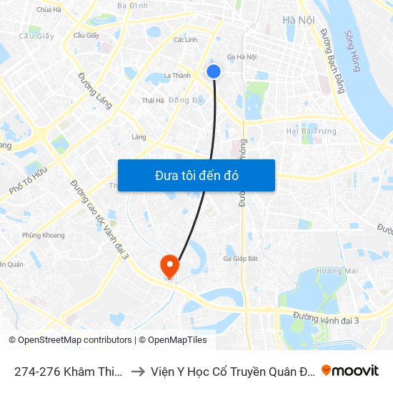274-276 Khâm Thiên to Viện Y Học Cổ Truyền Quân Đội map