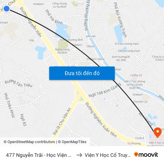 477 Nguyễn Trãi - Học Viện Khoa Học Xã Hội to Viện Y Học Cổ Truyền Quân Đội map