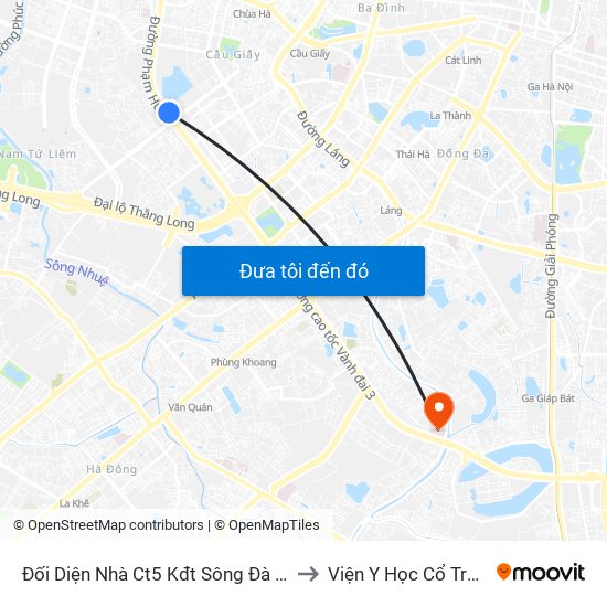 Đối Diện Nhà Ct5 Kđt Sông Đà Mỹ Đình - Phạm Hùng to Viện Y Học Cổ Truyền Quân Đội map