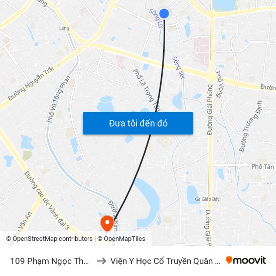 109 Phạm Ngọc Thạch to Viện Y Học Cổ Truyền Quân Đội map