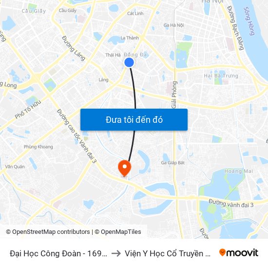 Đại Học Công Đoàn - 169 Tây Sơn to Viện Y Học Cổ Truyền Quân Đội map