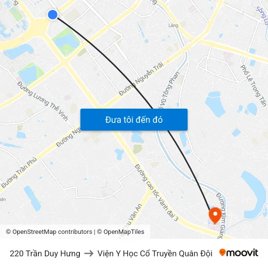 220 Trần Duy Hưng to Viện Y Học Cổ Truyền Quân Đội map