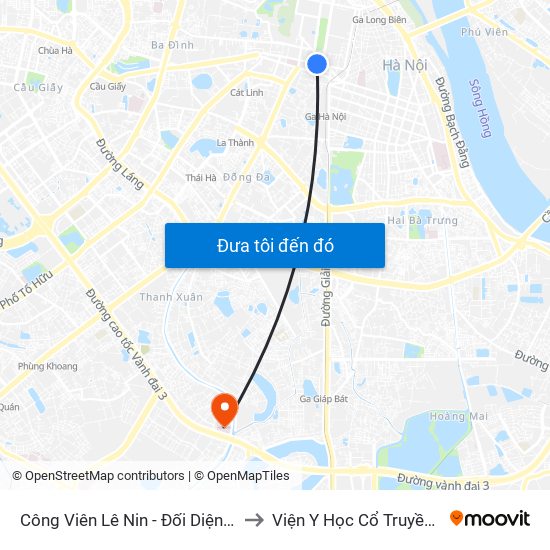 Công Viên Lê Nin - Đối Diện 35 Trần Phú to Viện Y Học Cổ Truyền Quân Đội map