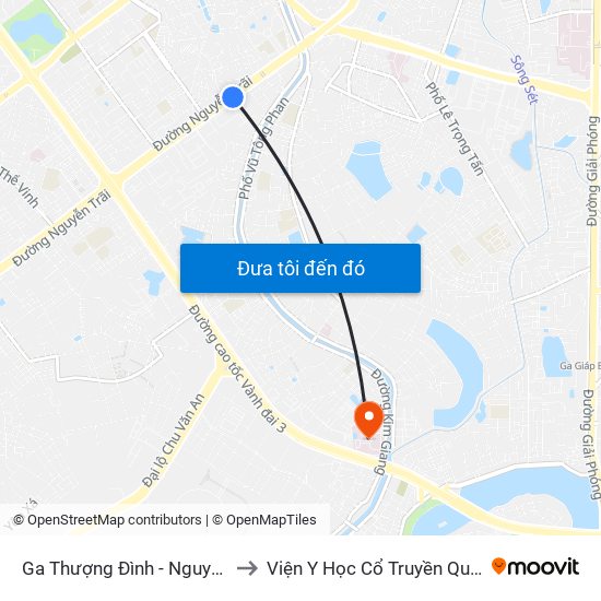 Ga Thượng Đình - Nguyễn Trãi to Viện Y Học Cổ Truyền Quân Đội map