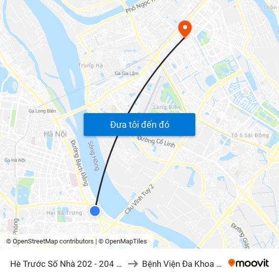 Hè Trước Số Nhà 202 - 204 Nguyễn Khoái to Bệnh Viện Đa Khoa Đức Giang map