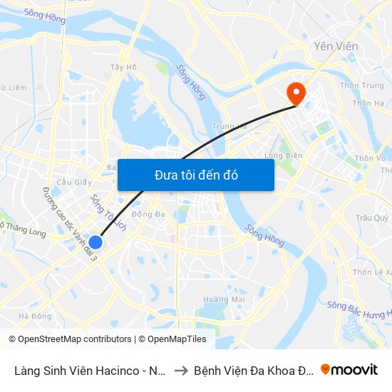 Làng Sinh Viên Hacinco - Nguyễn Tuân to Bệnh Viện Đa Khoa Đức Giang map