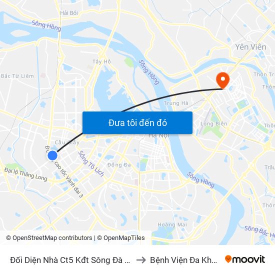 Đối Diện Nhà Ct5 Kđt Sông Đà Mỹ Đình - Phạm Hùng to Bệnh Viện Đa Khoa Đức Giang map