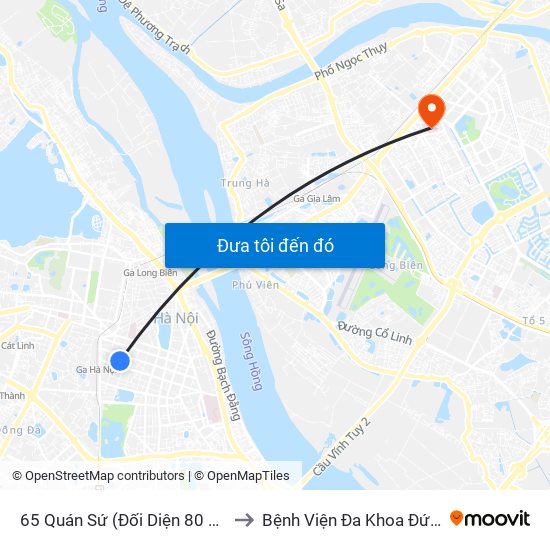 65 Quán Sứ (Đối Diện 80 Quán Sứ) to Bệnh Viện Đa Khoa Đức Giang map