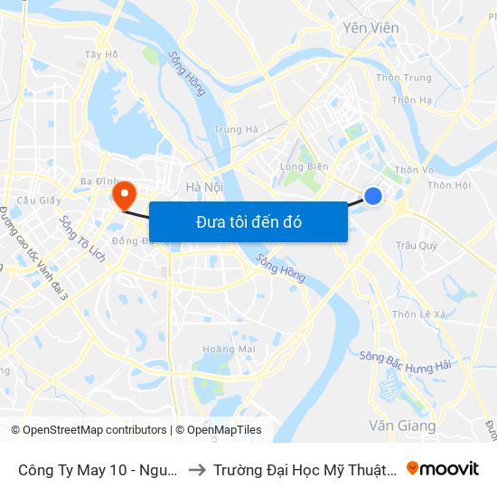 Công Ty May 10 - Nguyễn Văn Linh to Trường Đại Học Mỹ Thuật Công Nghiệp map