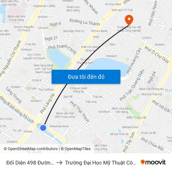 Đối Diện 498 Đường Láng to Trường Đại Học Mỹ Thuật Công Nghiệp map