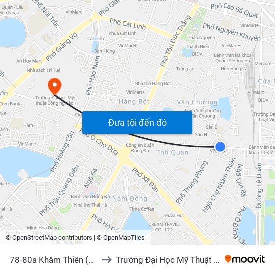 78-80a Khâm Thiên (Đối Diện 71) to Trường Đại Học Mỹ Thuật Công Nghiệp map