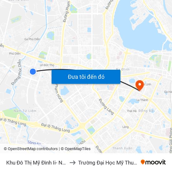 Khu Đô Thị Mỹ Đình Ii- Nguyễn Cơ Thạch to Trường Đại Học Mỹ Thuật Công Nghiệp map