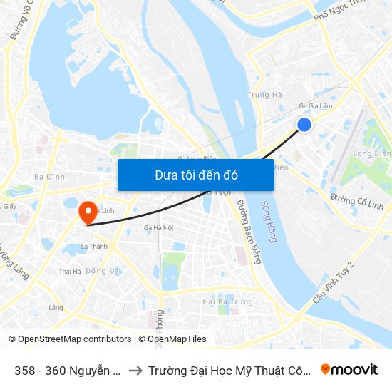 358 - 360 Nguyễn Văn Cừ to Trường Đại Học Mỹ Thuật Công Nghiệp map