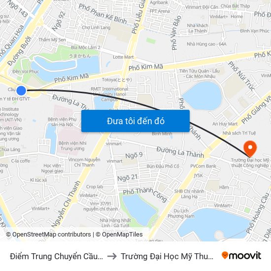 Điểm Trung Chuyển Cầu Giấy - Gtvt 02 to Trường Đại Học Mỹ Thuật Công Nghiệp map