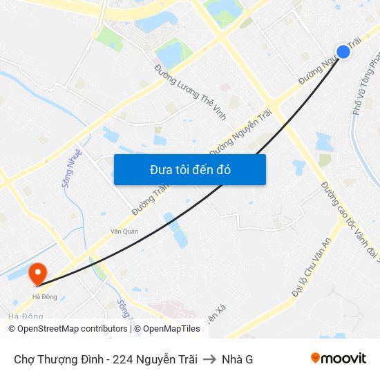 Chợ Thượng Đình - 224 Nguyễn Trãi to Nhà G map