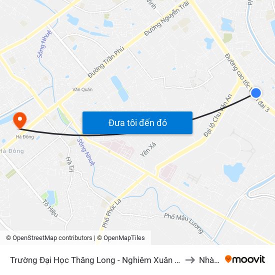 Trường Đại Học Thăng Long - Nghiêm Xuân Yêm to Nhà G map