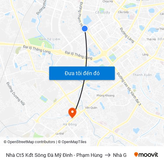 Nhà Ct5 Kđt Sông Đà Mỹ Đình - Phạm Hùng to Nhà G map