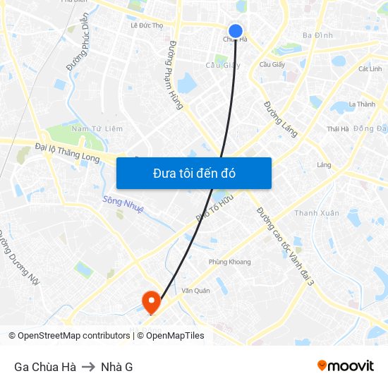 Ga Chùa Hà to Nhà G map