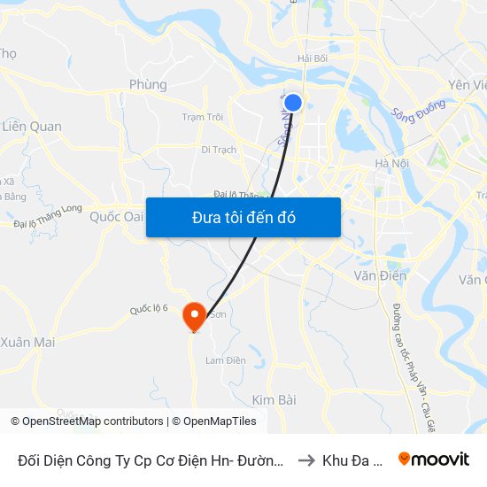 Đối Diện Công Ty Cp Cơ Điện Hn- Đường Đức Thắng to Khu Đa Năng map