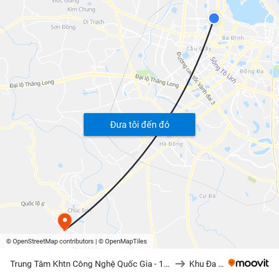 Trung Tâm Khtn Công Nghệ Quốc Gia - 18 Hoàng Quốc Việt to Khu Đa Năng map
