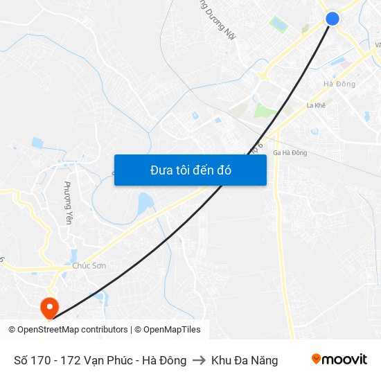 Số 170 - 172 Vạn Phúc - Hà Đông to Khu Đa Năng map