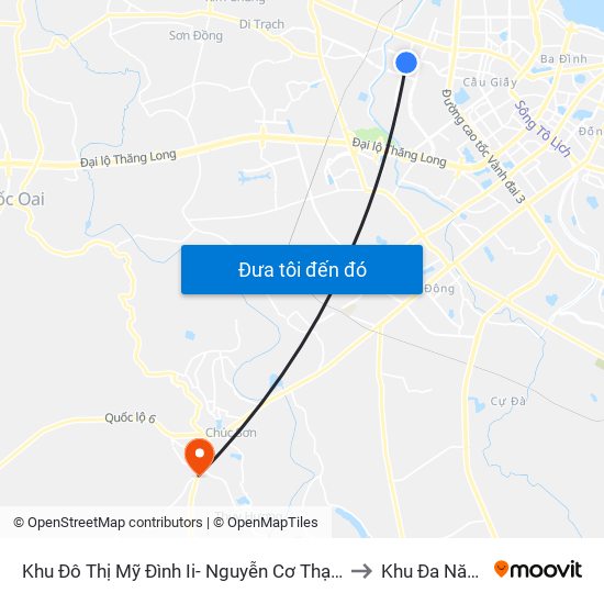 Khu Đô Thị Mỹ Đình Ii- Nguyễn Cơ Thạch to Khu Đa Năng map