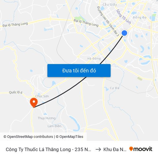 Công Ty Thuốc Lá Thăng Long - 235 Nguyễn Trãi to Khu Đa Năng map