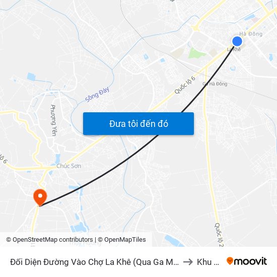 Đối Diện Đường Vào Chợ La Khê (Qua Ga Metro La Khê) - 405 Quang Trung (Hà Đông) to Khu Đa Năng map