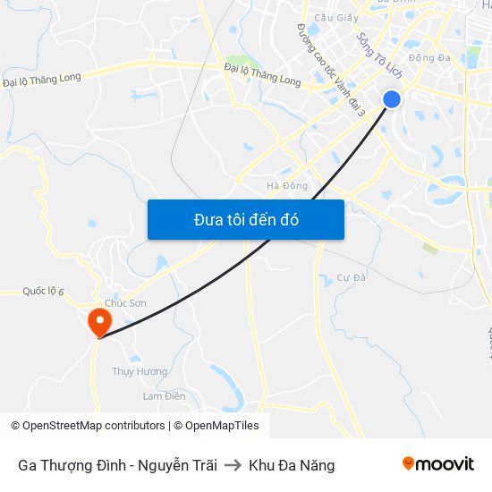 Ga Thượng Đình - Nguyễn Trãi to Khu Đa Năng map