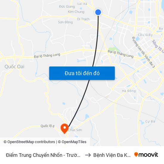 Điểm Trung Chuyển Nhổn - Trường Đại Học Công Nghiệp Hà Nội - Đường 32 to Bệnh Viện Đa Khoa Huyện Chương Mỹ map