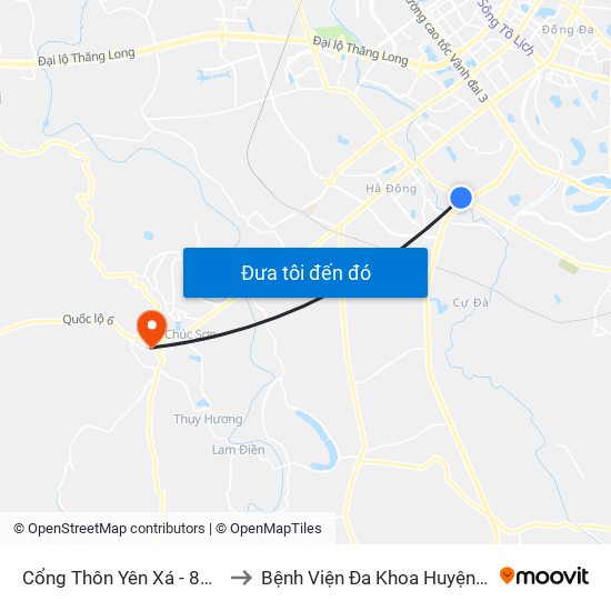 Cổng Thôn Yên Xá - 89 Cầu Bươu to Bệnh Viện Đa Khoa Huyện Chương Mỹ map