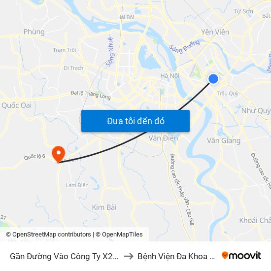 Gần Đường Vào Công Ty X22 - 705 Nguyễn Văn Linh to Bệnh Viện Đa Khoa Huyện Chương Mỹ map