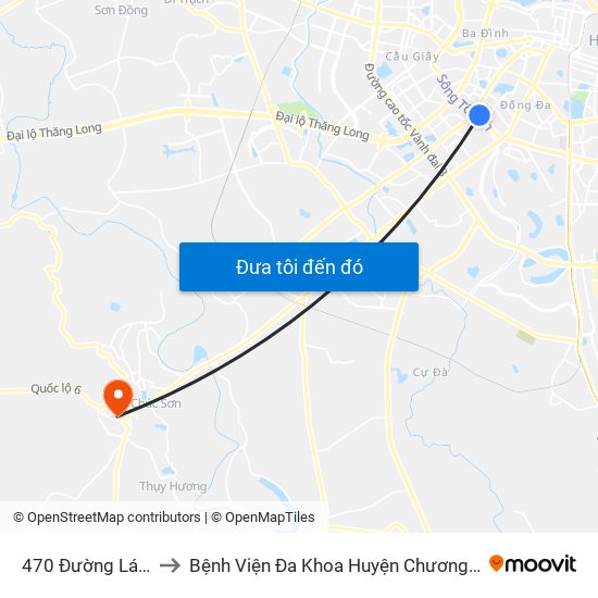 470 Đường Láng to Bệnh Viện Đa Khoa Huyện Chương Mỹ map