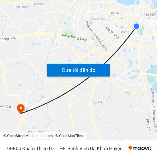 78-80a Khâm Thiên (Đối Diện 71) to Bệnh Viện Đa Khoa Huyện Chương Mỹ map