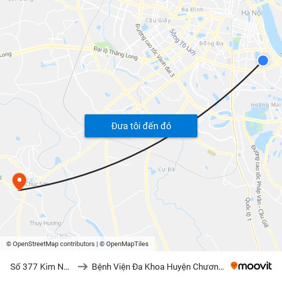 Số 377 Kim Ngưu to Bệnh Viện Đa Khoa Huyện Chương Mỹ map