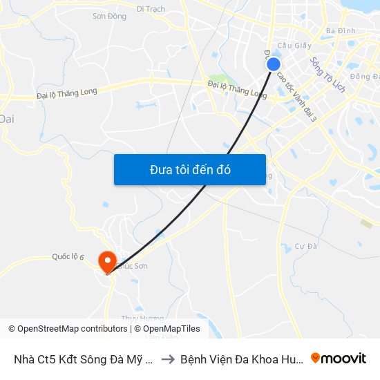 Nhà Ct5 Kđt Sông Đà Mỹ Đình - Phạm Hùng to Bệnh Viện Đa Khoa Huyện Chương Mỹ map