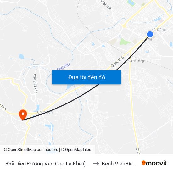 Đối Diện Đường Vào Chợ La Khê (Qua Ga Metro La Khê) - 405 Quang Trung (Hà Đông) to Bệnh Viện Đa Khoa Huyện Chương Mỹ map