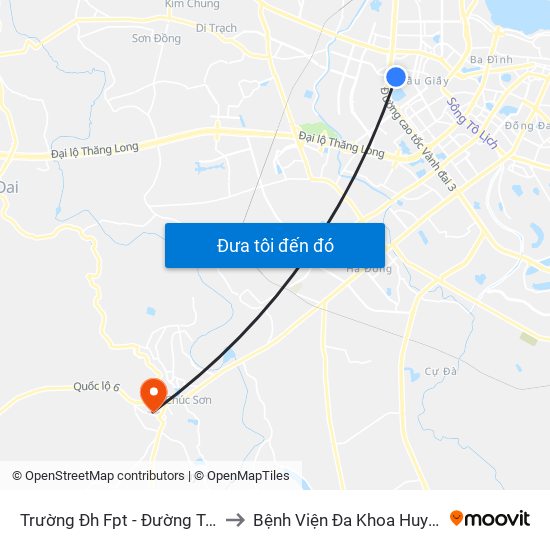 Trường Đh Fpt - Đường Tôn Thất Thuyết to Bệnh Viện Đa Khoa Huyện Chương Mỹ map