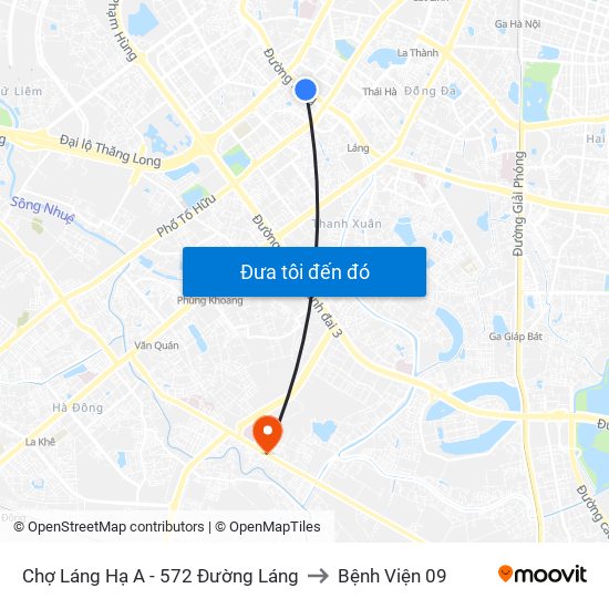 Chợ Láng Hạ A - 572 Đường Láng to Bệnh Viện 09 map