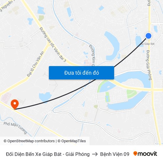 Đối Diện Bến Xe Giáp Bát - Giải Phóng to Bệnh Viện 09 map