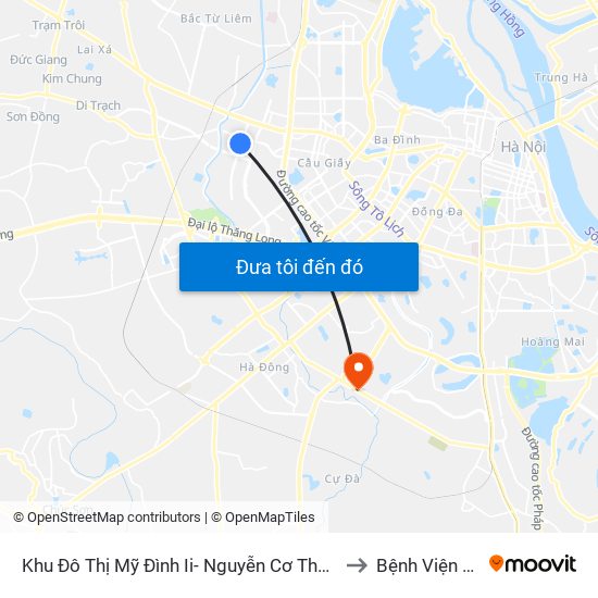 Khu Đô Thị Mỹ Đình Ii- Nguyễn Cơ Thạch to Bệnh Viện 09 map