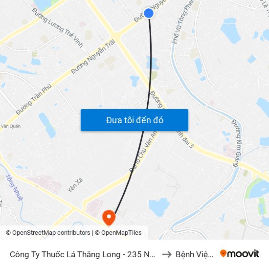 Công Ty Thuốc Lá Thăng Long - 235 Nguyễn Trãi to Bệnh Viện 09 map