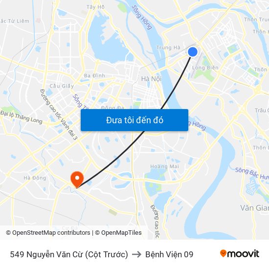 549 Nguyễn Văn Cừ (Cột Trước) to Bệnh Viện 09 map