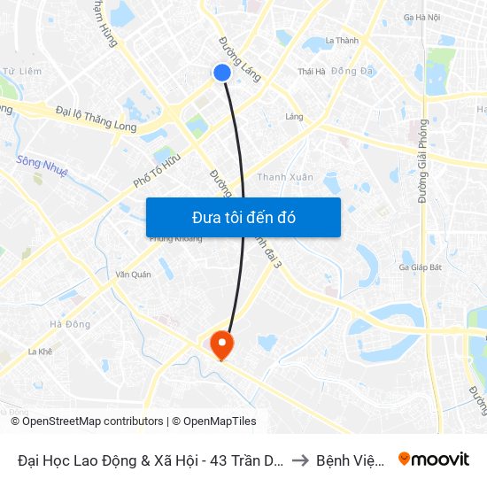 Đại Học Lao Động & Xã Hội - 43 Trần Duy Hưng to Bệnh Viện 09 map