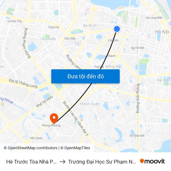 Hè Trước Tòa Nhà Pta - Số 1 Kim Mã to Trường Đại Học Sư Phạm Nghệ Thuật Trung Ương map