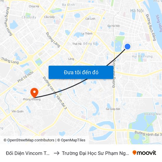 Đối Diện Vincom Tower - Bà Triệu to Trường Đại Học Sư Phạm Nghệ Thuật Trung Ương map