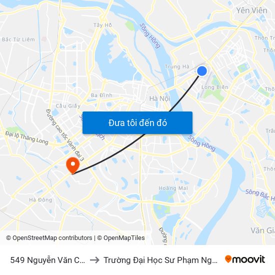 549 Nguyễn Văn Cừ (Cột Trước) to Trường Đại Học Sư Phạm Nghệ Thuật Trung Ương map