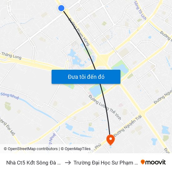 Nhà Ct5 Kđt Sông Đà Mỹ Đình - Phạm Hùng to Trường Đại Học Sư Phạm Nghệ Thuật Trung Ương map