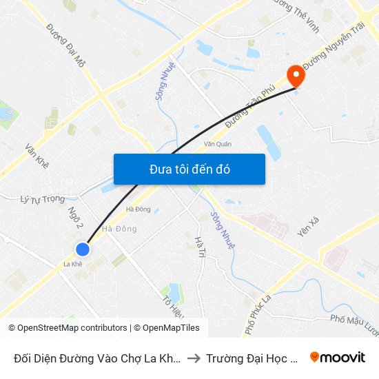 Đối Diện Đường Vào Chợ La Khê (Qua Ga Metro La Khê) - 405 Quang Trung (Hà Đông) to Trường Đại Học Sư Phạm Nghệ Thuật Trung Ương map